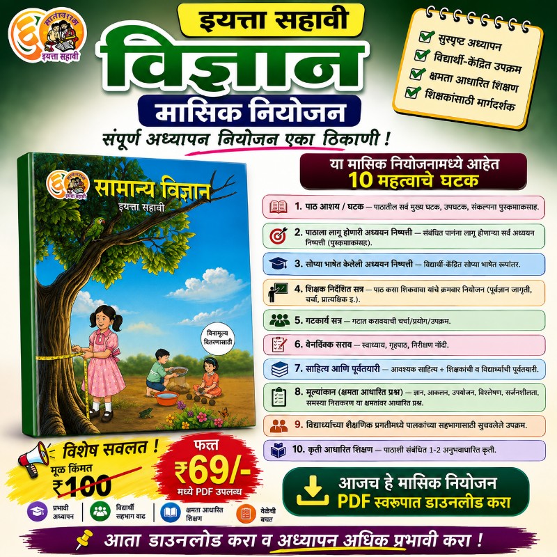 इयत्ता सहावी (विज्ञान) मासिक नियोजन  (2026-27)