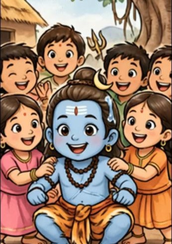 भोले बाबा गुल्ली-डंडा खेलते हुए