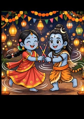 माँ काली और भोले बाबा डांडिया खेलते हुए वीडियो 