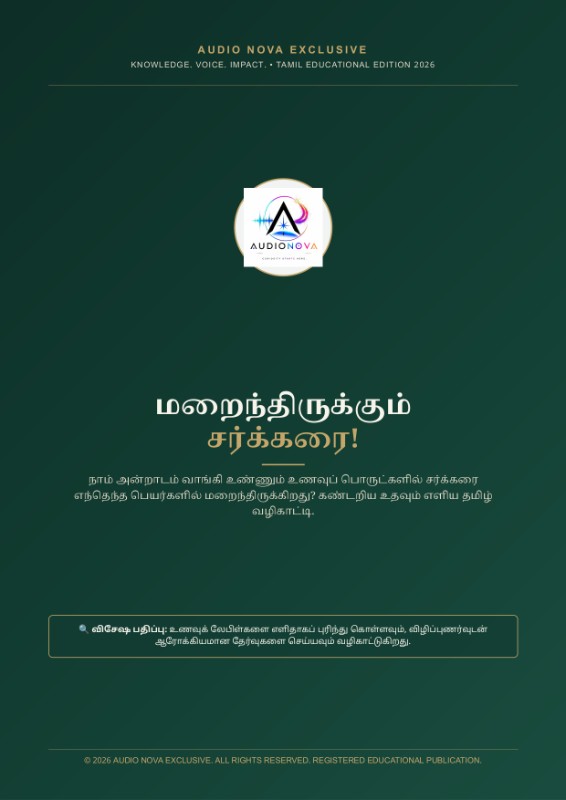 மறைந்திருக்கும் சர்க்கரை! | உணவு லேபிள்களில் சர்க்கரையின் ரகசியப் பெயர்கள்