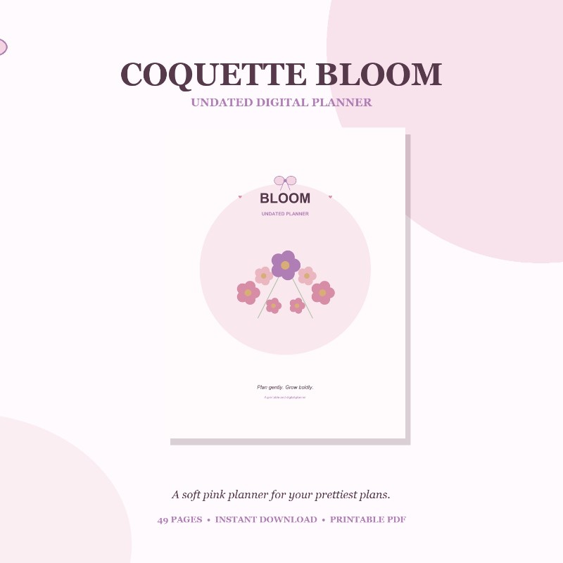    🌸 Blush Bloom — 49-Page Feminine Digital Planner..