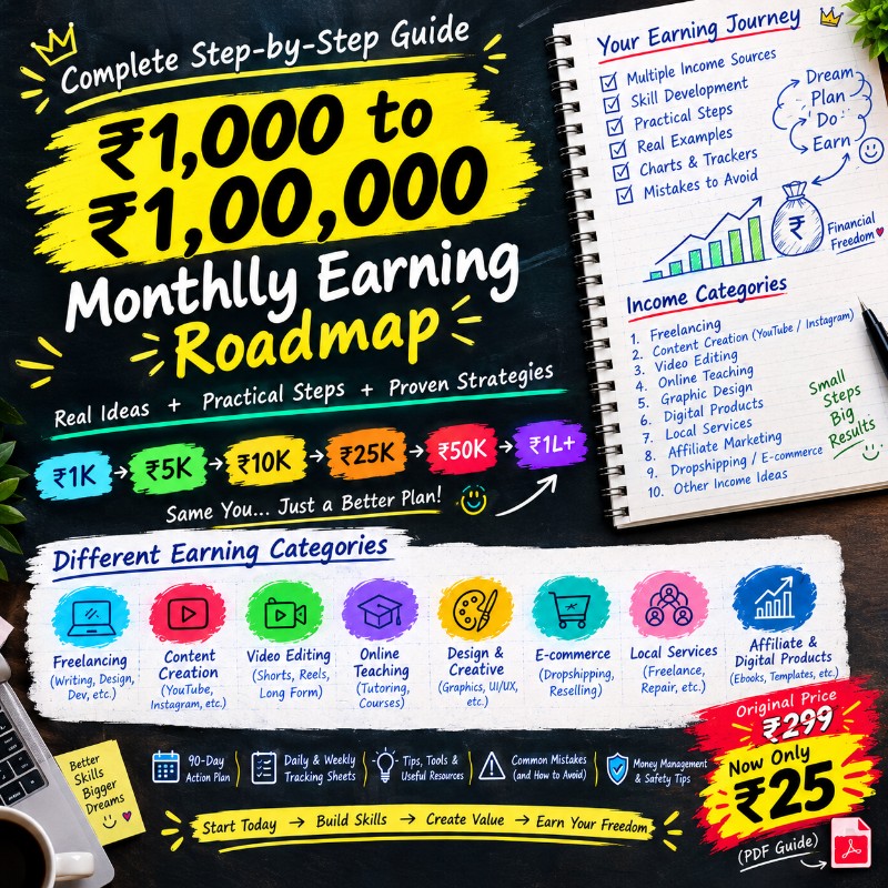 ₹1,000 to ₹1,00,000 Monthly Earning Roadmap.
