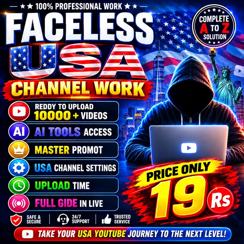 10,000+ Ready Videos + USA YouTube Setup — Only ₹19/- 🚀