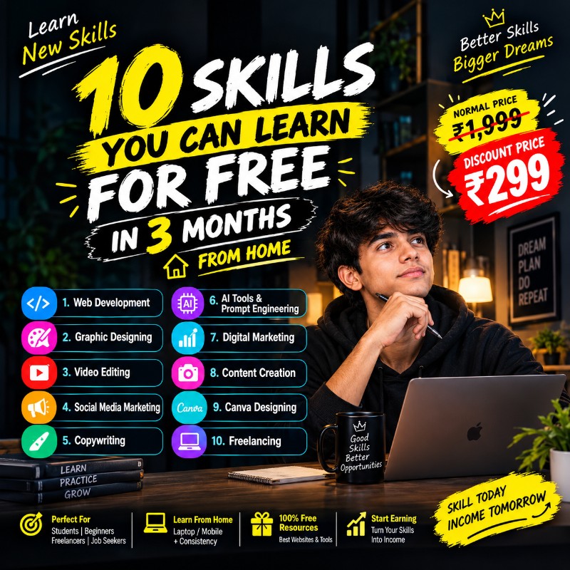 10 skills you can learn free in 3 months - from hom