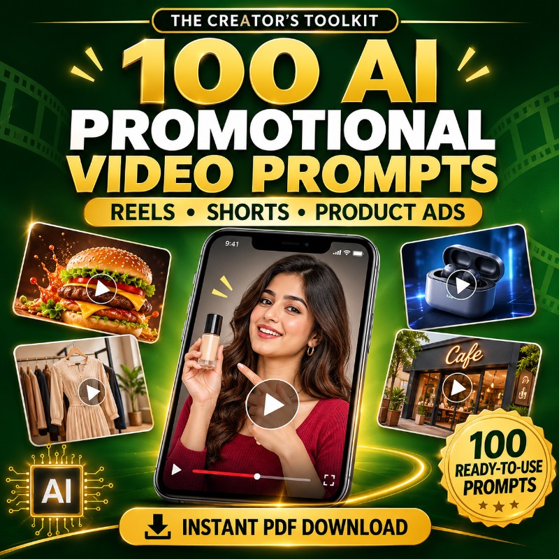 100 AI Promotional Video Prompts – Small Business & Creator Pack