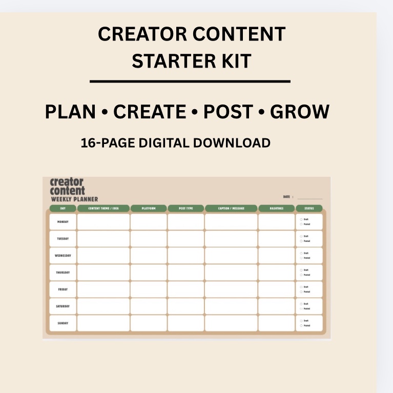 16 page content planner pdf 