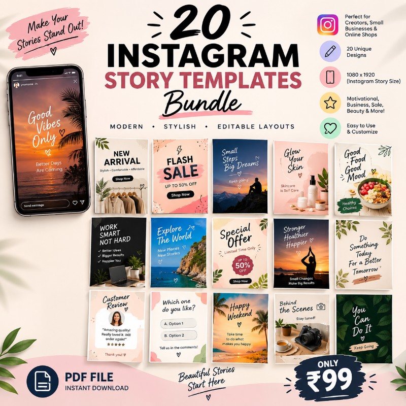 20 Instagram Story Template Bundle