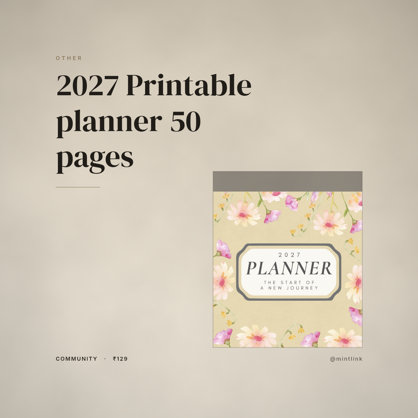 2027 Printable planner 50 pages