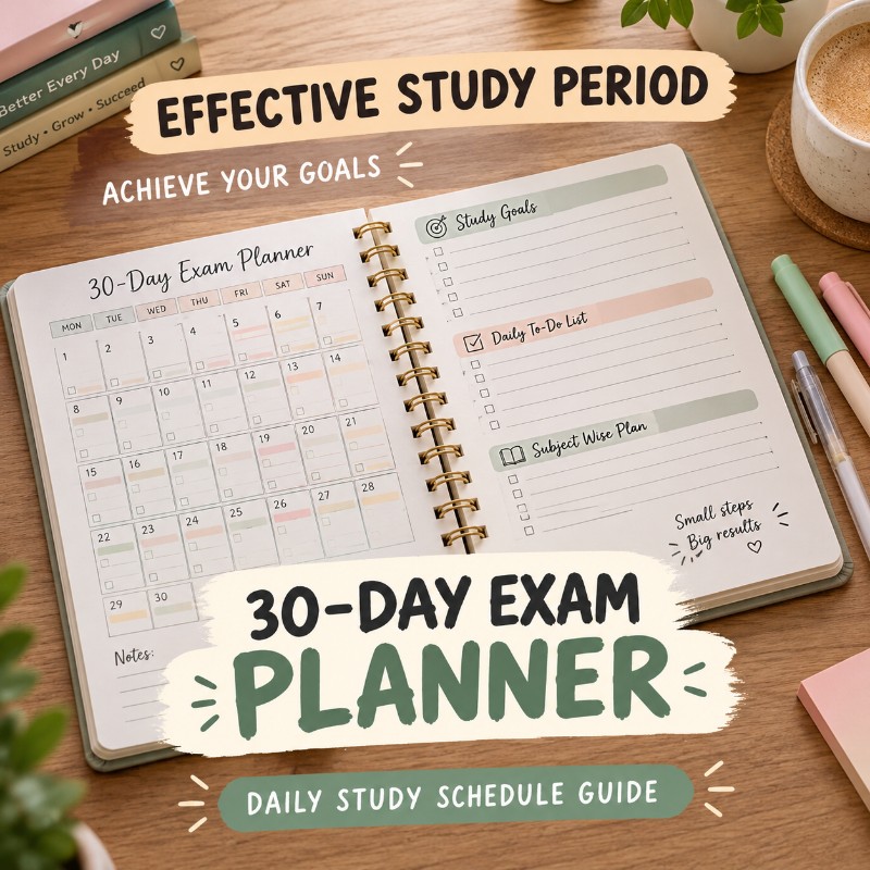 30-Day Exam Planner PRO 📚 | Ultimate Study Planner PDF for Focus, Productivity & Exam Success