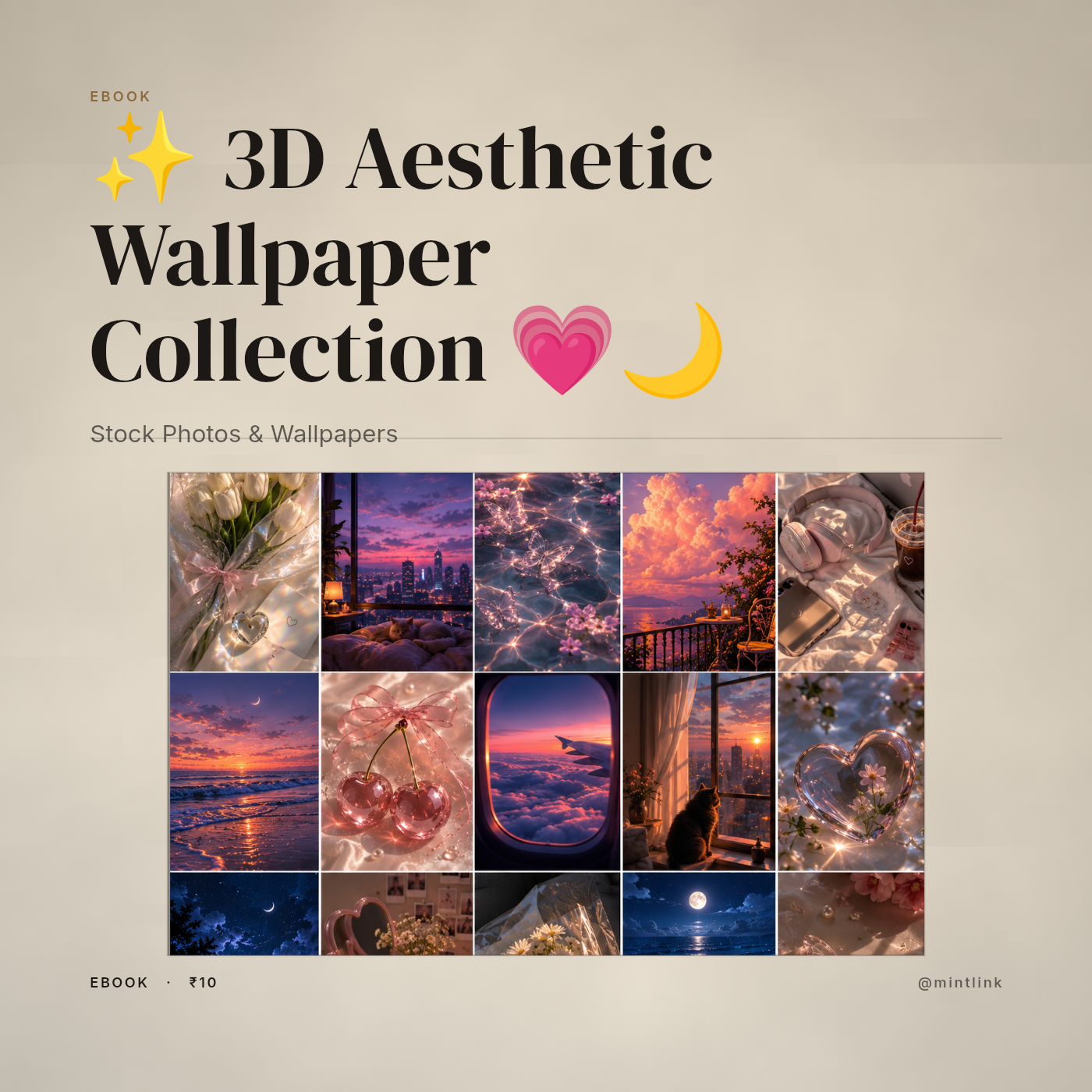 ✨ 3D Aesthetic Wallpaper Collection 💗🌙