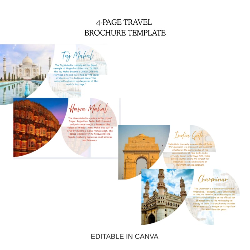 4-Page Editable Travel Brochure Canva Template