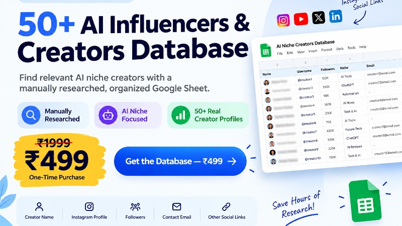 🤖 50+ AI Niche Influencers & Creators Database List