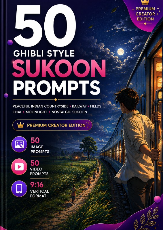 50 Ghibli Style Sukoon Prompts