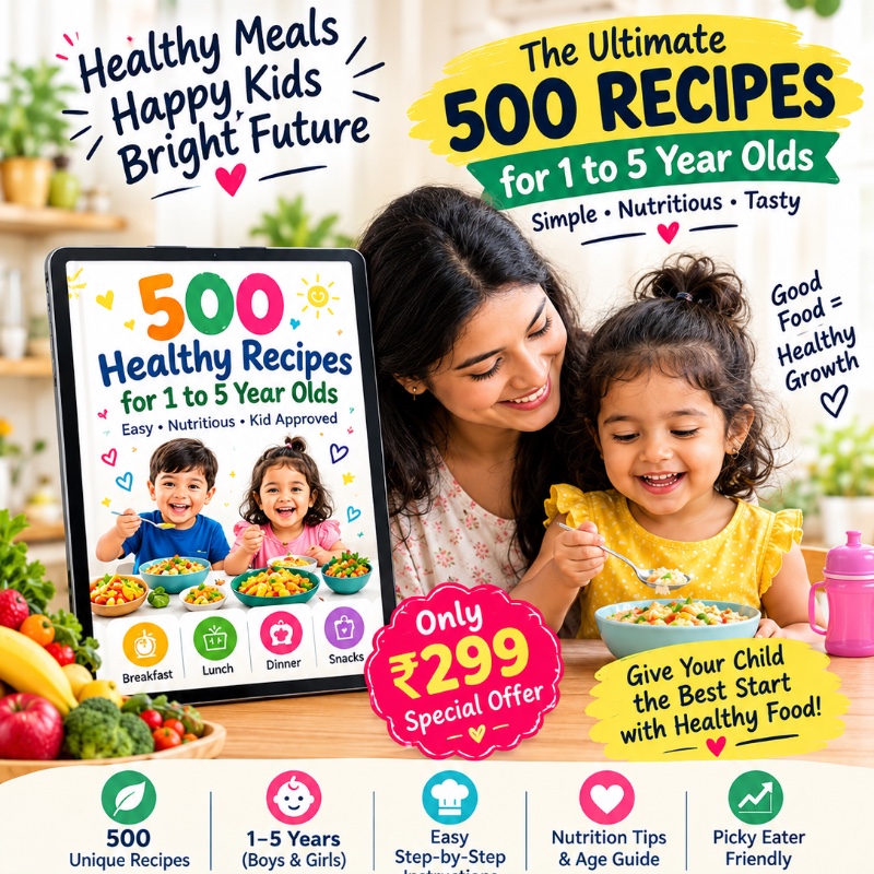 🍎 500 Healthy & Easy Recipes for kids aged 1–5 years