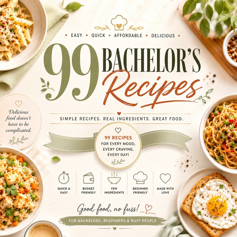 99 BACHELOR’S RECIPES  (Simple. Delicious. Affordable. Absolutely No-Fuss)