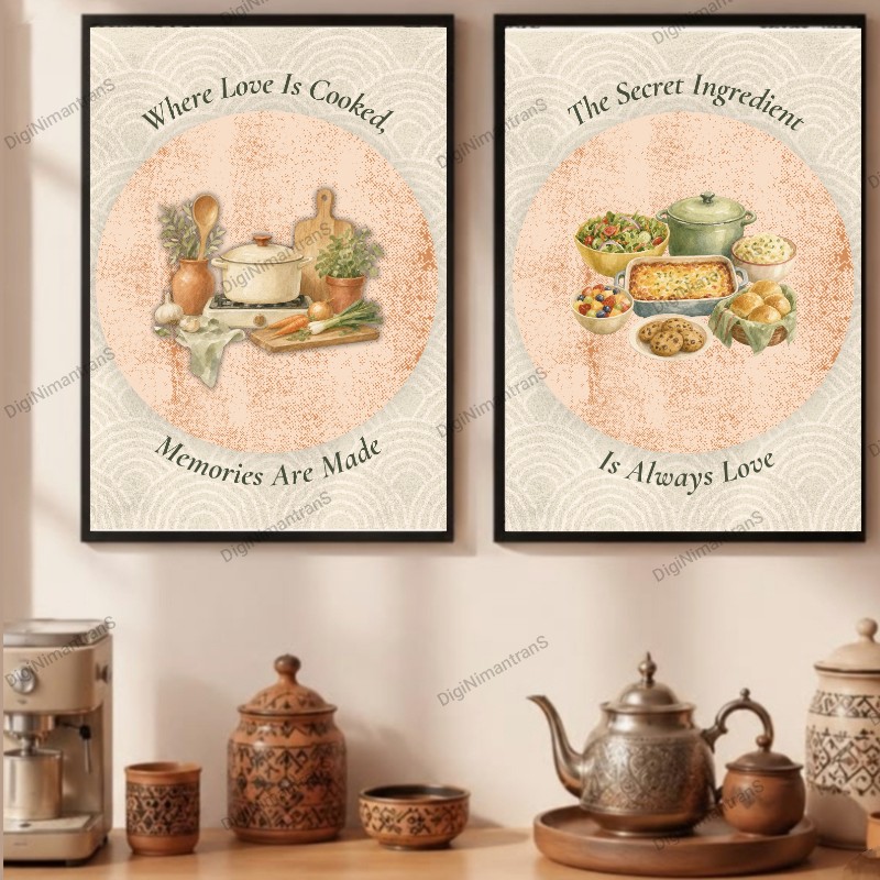A3(29.7*42cm)Kitchen Wall Art Set of 2 | Printable Kitchen Decor | Digital Download 