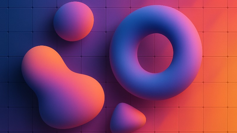 Abstract 3D shapes with smooth gradients 