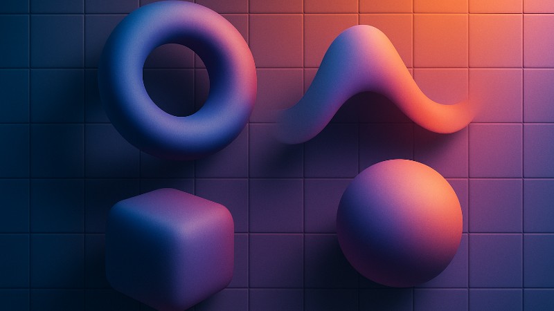 Abstract 3D shapes with smooth gradients 