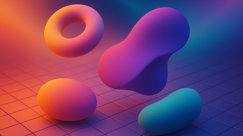 Abstract 3D shapes with smooth gradients 