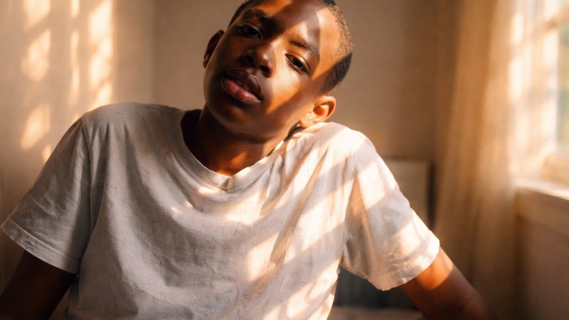 Afternoon light on a thoughtful gaze