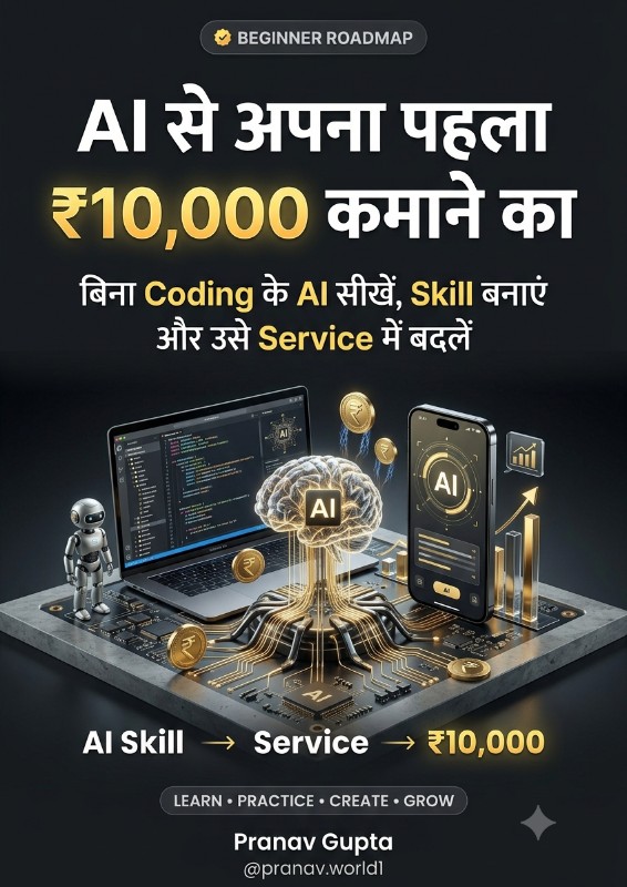 AI से अपना पहला ₹10,000 कमाने का Beginner Roadmap