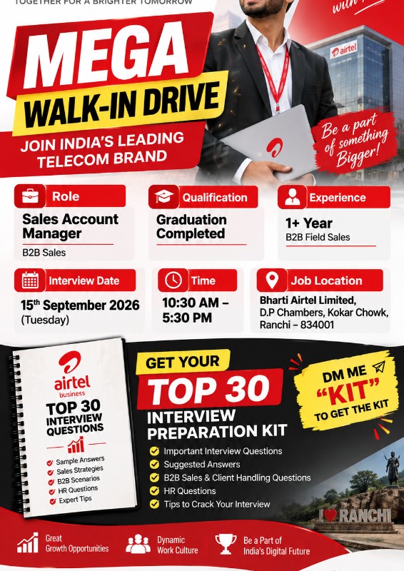 📱 Airtel Business Sales Account Manager Interview Preparation Kit 2026