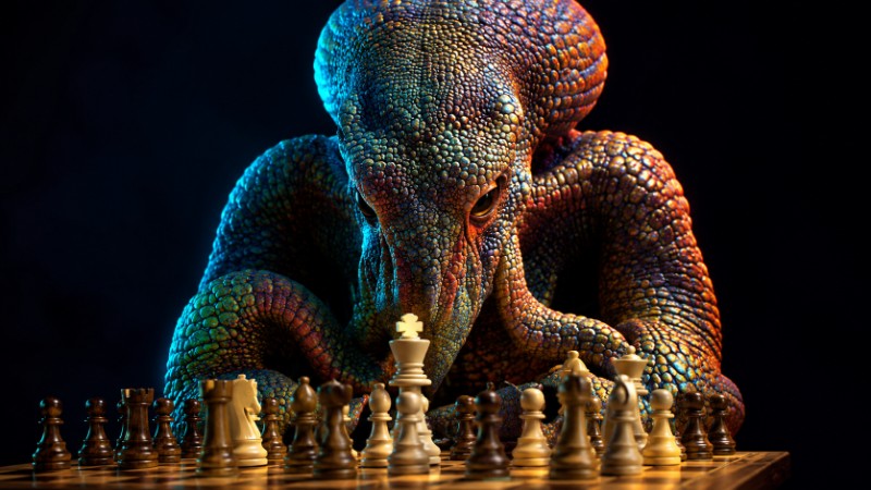 Alien chess master in the dark
