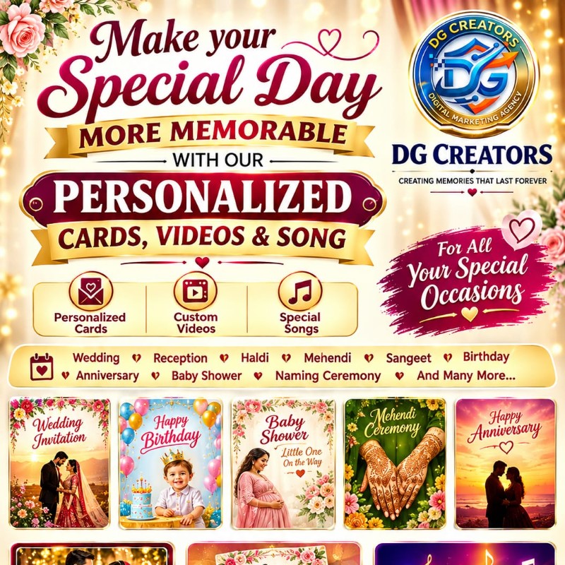 All types of custom cards,videos,songs