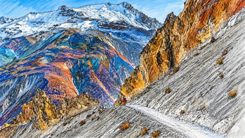 Alpine journey through rugged peaks