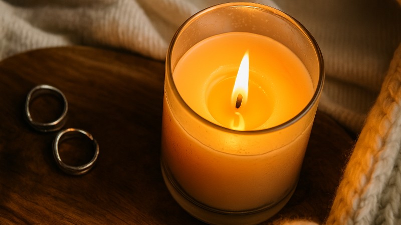 Amber Glow and Silver Rings