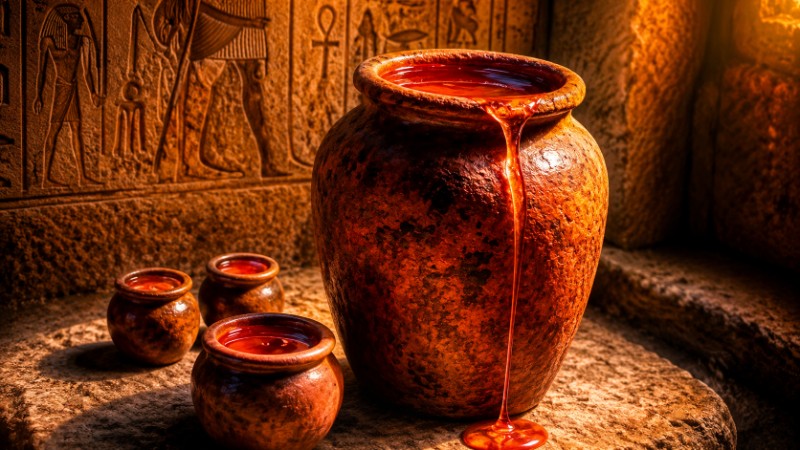 Ancient pottery and ritual liquid