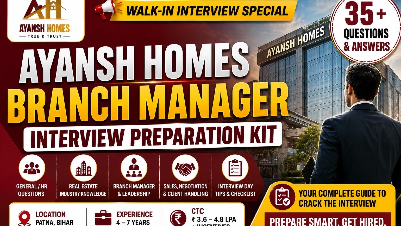 Ayansh Homes Branch Manager Interview Preparation Kit