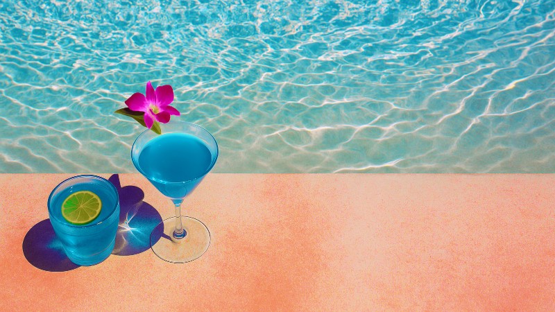 Azure Cocktails by the Pool