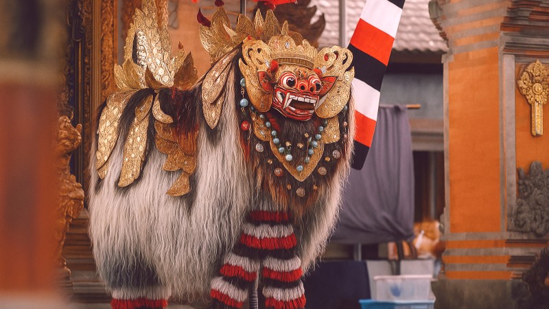 Barong Dance in Temple Courtyard