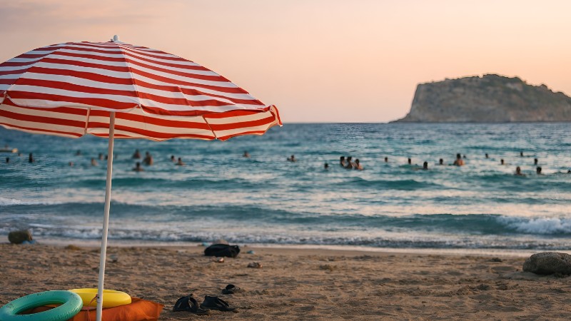 Beach relaxation at sunset