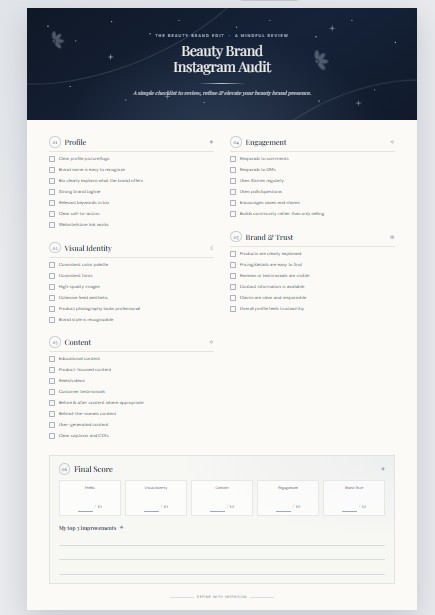 Beauty Brand Instagram Audit