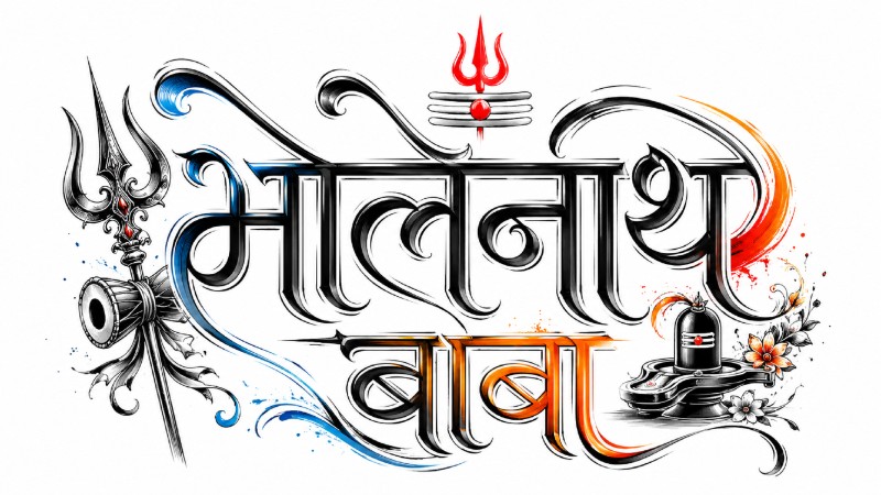 Bholebaba Ki Jai Line Art Work