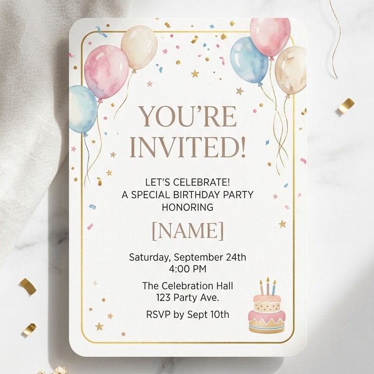 Bithday invitation template 