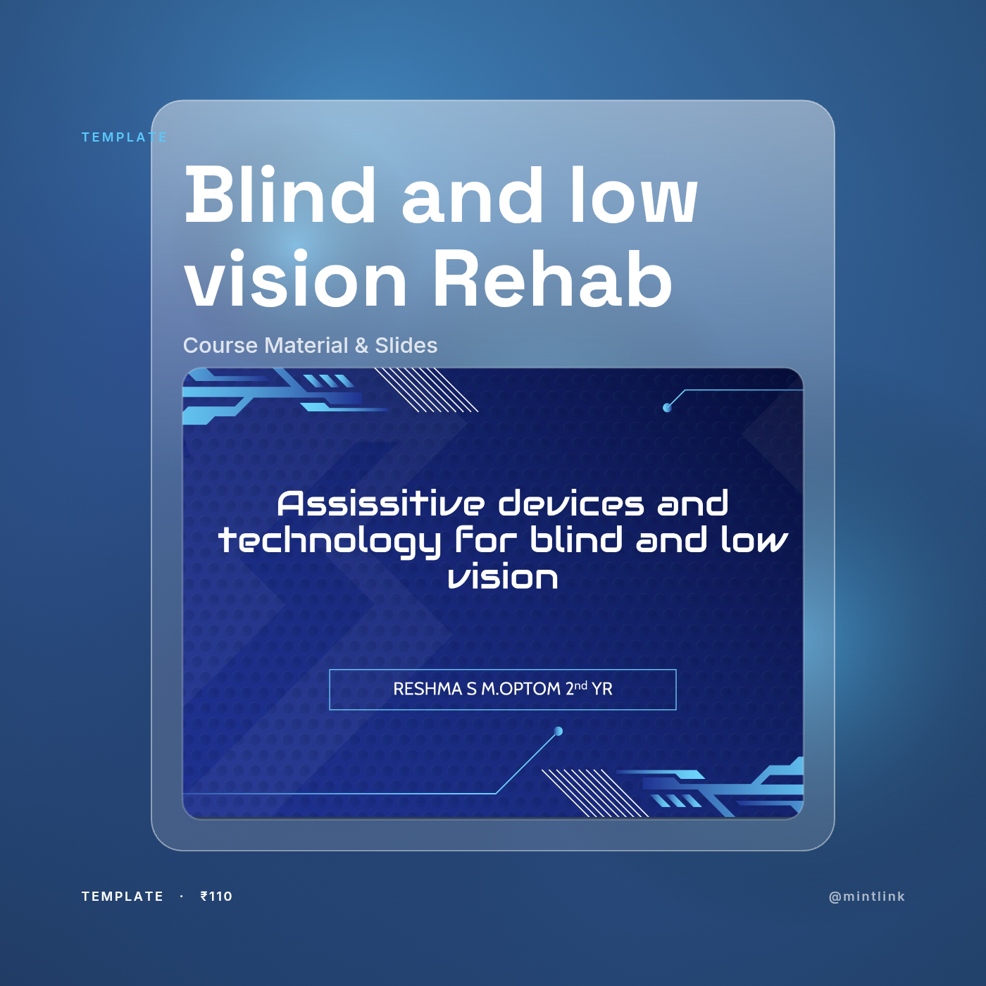 Blind and low vision Rehab 