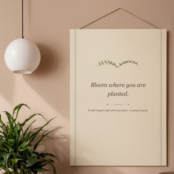 Bloom Where You Are Planted – Boho Botanical Wall Art Print