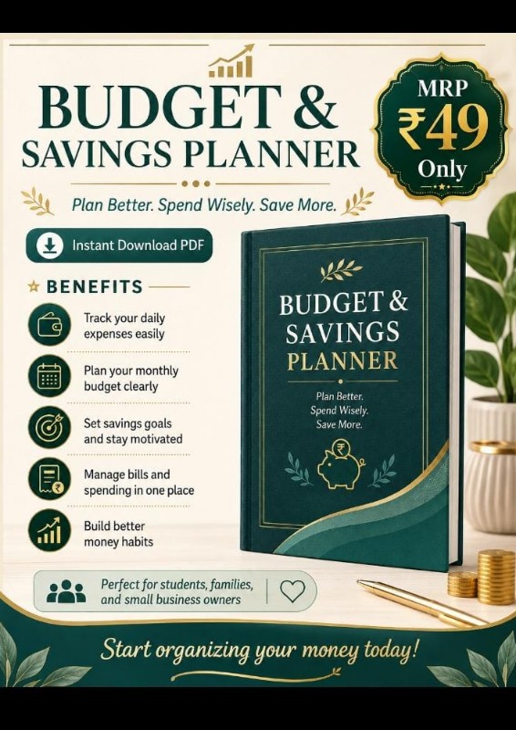 Budget & Savings Planner | Printable Financial Planner PDF