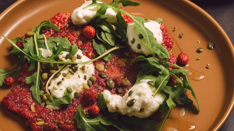 Burrata with Beet Carpaccio