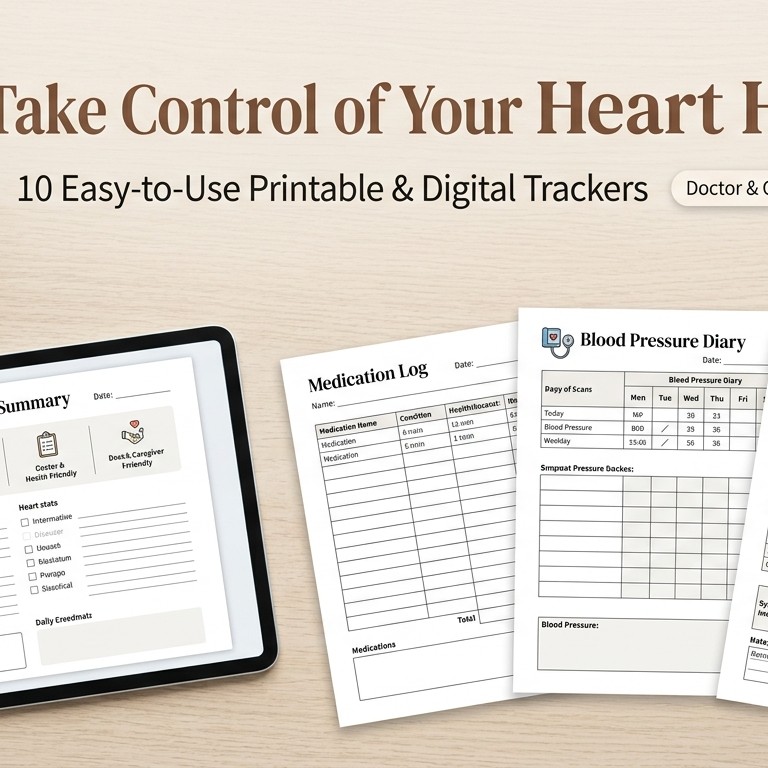 Cardiac Recovery Template Bundle | Printable Heart Health Planner