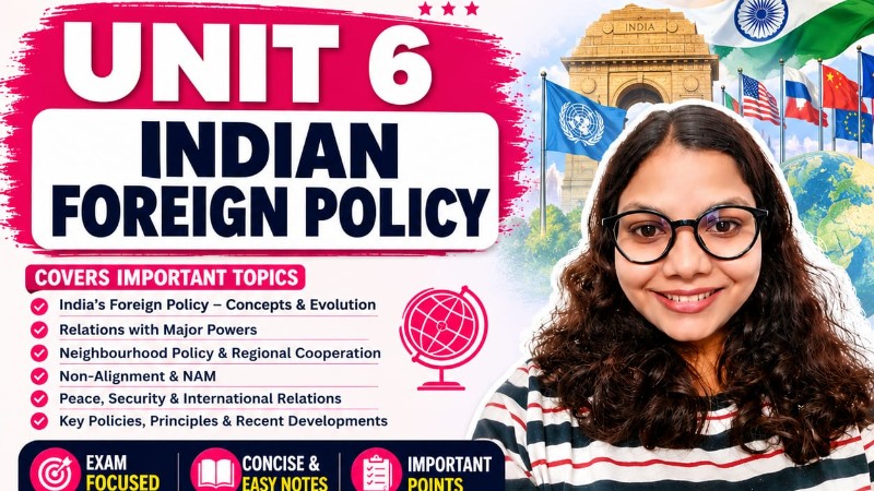 CG SET & UGC NET 2026 Political Science Unit 6 – Indian Foreign Policy | Exam-Oriented Revision PDF
