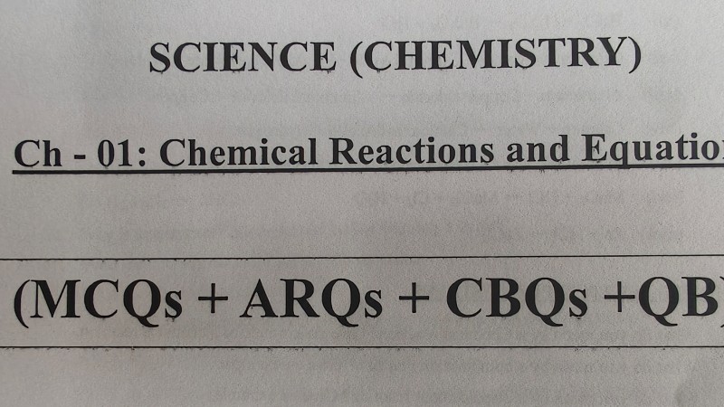 Class 10 chemical reactions and equations question bank set 1