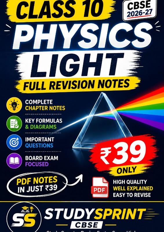 Class 10 Science Ch. 1 LIGHT – Complete Revision Notes + Important Questions | CBSE 2026–27