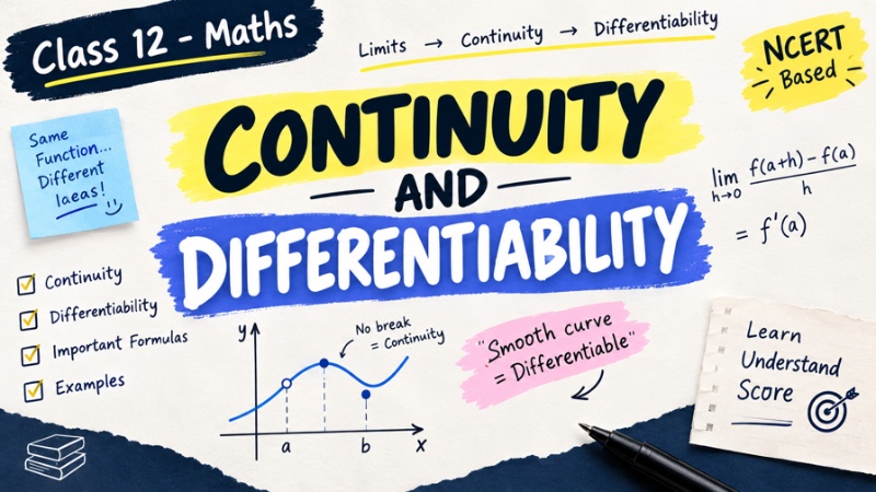Class 12 Maths | Continuity and Differentiability | Complete Chapter Notes | NCERT Based 📚