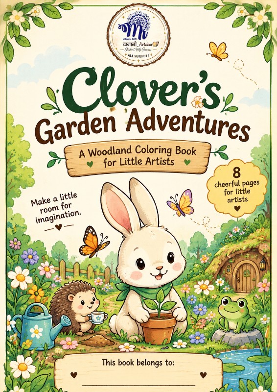  Clover’s Garden Adventures — a digital coloring e-book by ARTDOOR. 🎨✨  