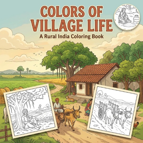 Colors of Village Life – Rural India Coloring Book