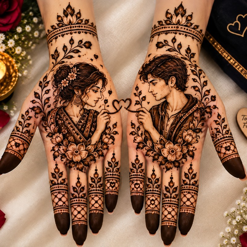 Couple Love Mehendi